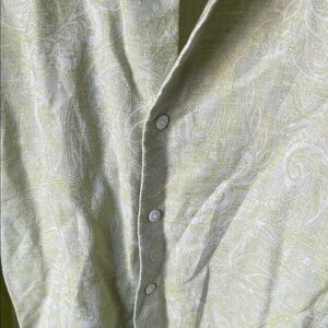 Robert Graham Green and White Casual Button Down Shirt